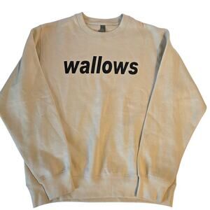 Wallows Nothing Happens Doodle Graphic Crewneck Sweatshirt Tan Medium
